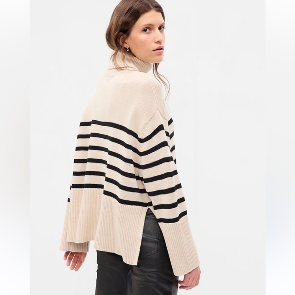 Gap stripe knit oversized sweater | Beige